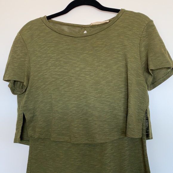 Olive green fly away back mini dress size medium - Picture 4 of 4